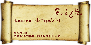 Hausner Árpád névjegykártya